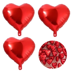 Balon foliowy czerwone serce dekoracje prezent na walentynki  powietrze 3szt